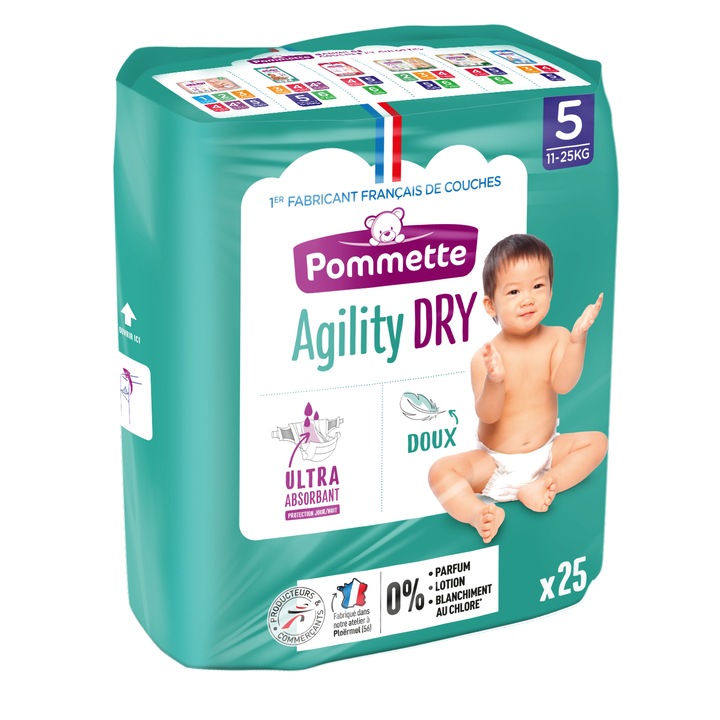 Scutece copii POMMETTE Nr 5 junior 11-25 kg 25 buc