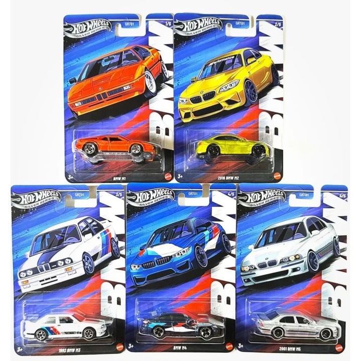 Set 5 machete auto BMW (GRT01-979N) 1:64 Hotwheels