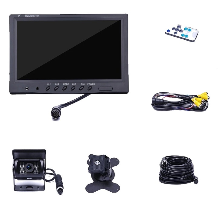 4-камерен монитор, пластмасов, безжичен