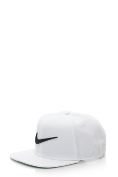 Nike, Sapca unisex cu cozoroc plat si broderie logo, Alb/Negru Nike, Sapca unisex cu cozoroc plat si broderie logo, Alb/Negru