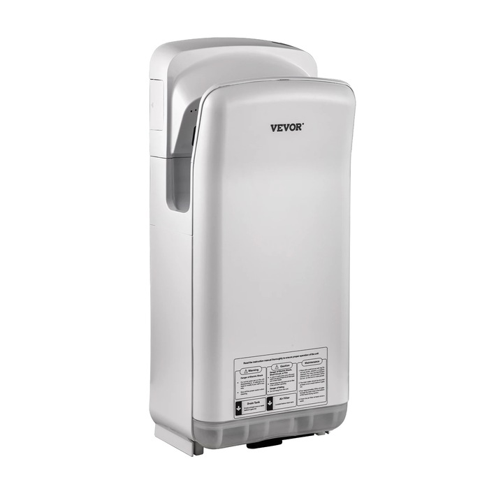 Сушилня за ръце, 2000 W, HEPA филтрация, безконтактно управление, сребриста, 290x220x685 мм