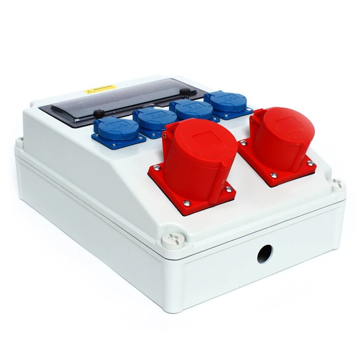 Cutie/Panou de distributie montat pe perete, CEE 230 V, 16 A/32 A, Impermeabila pentru spatii umede, Plastic, Pentru bricolaj acasa