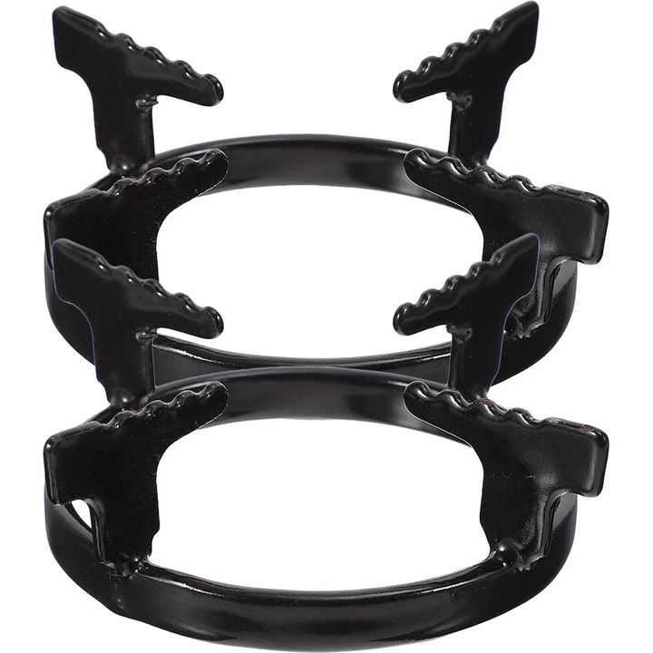 Suport oale pentru aragaz YANYXR, set 2 piese, fier, 12x12x3.5cm, negru