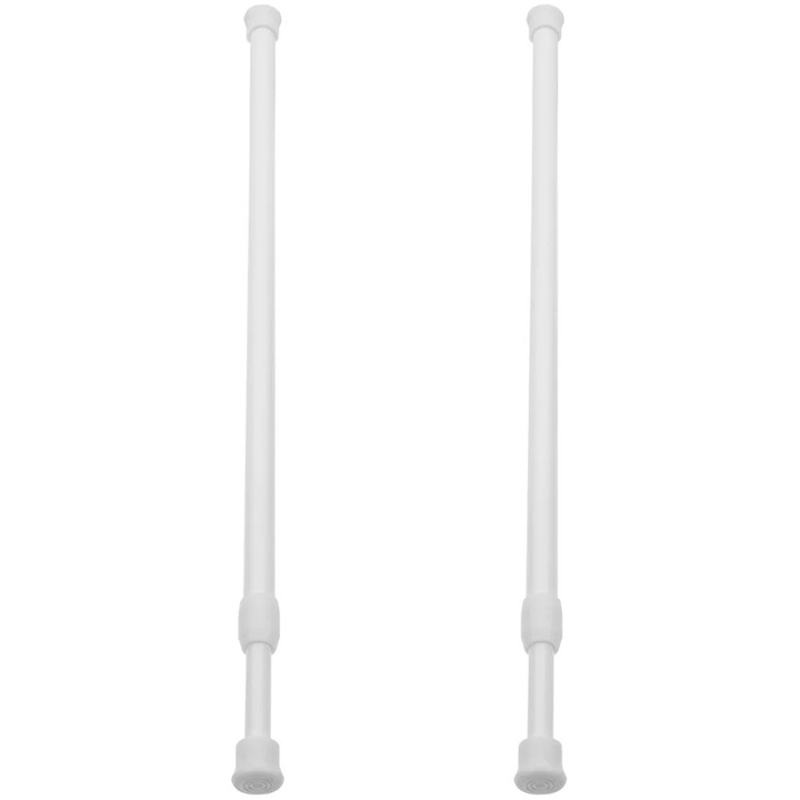 YANYXR 2 db teleszkópos rúd készlet, fehér, 50-80x2.5x2.5cm, állítható, vas