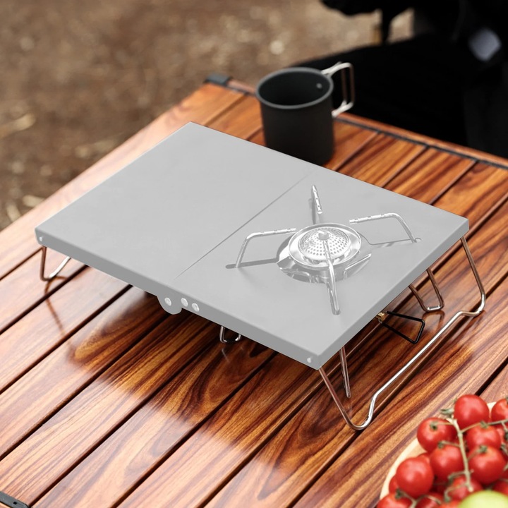 Преносима сгъваема маса от алуминиева сплав, 20x27x3.5см, сребрист цвят