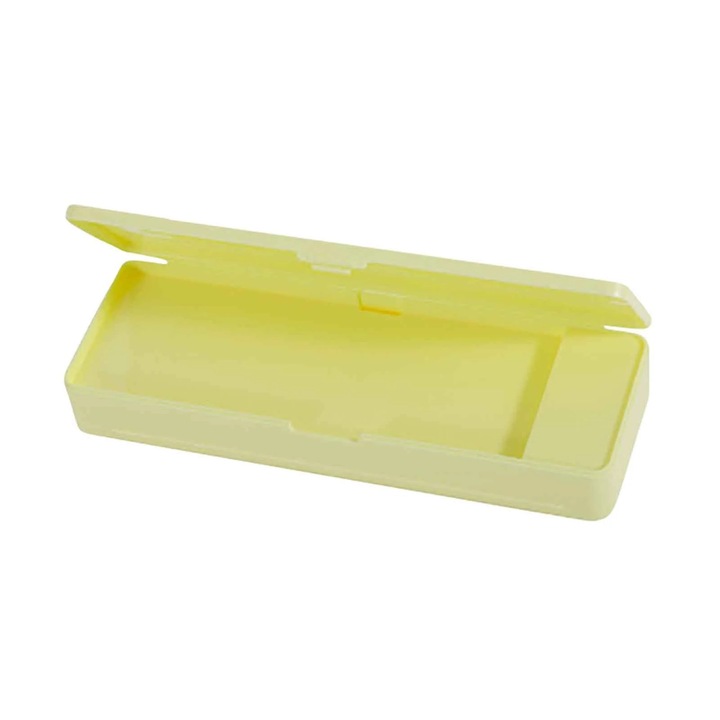Cutie pentru rechizite YANYXR, transparenta, multifunctionala, 22x8cm, galben