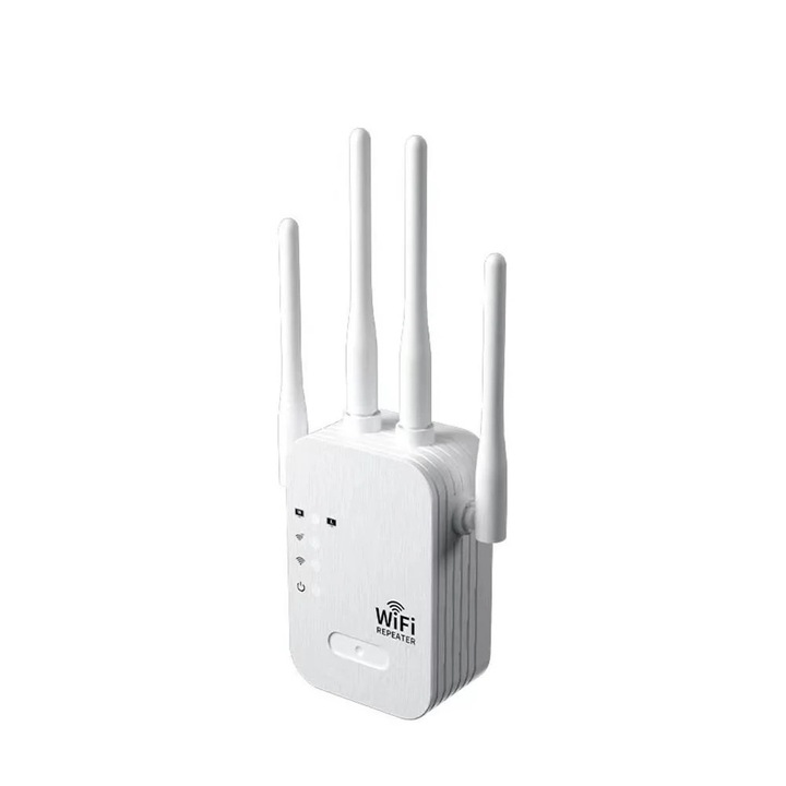 YANYXR F7V2 kétsávos WiFi jelismétlő 1200Mbps 4 antenna fehér 10x6x3cm