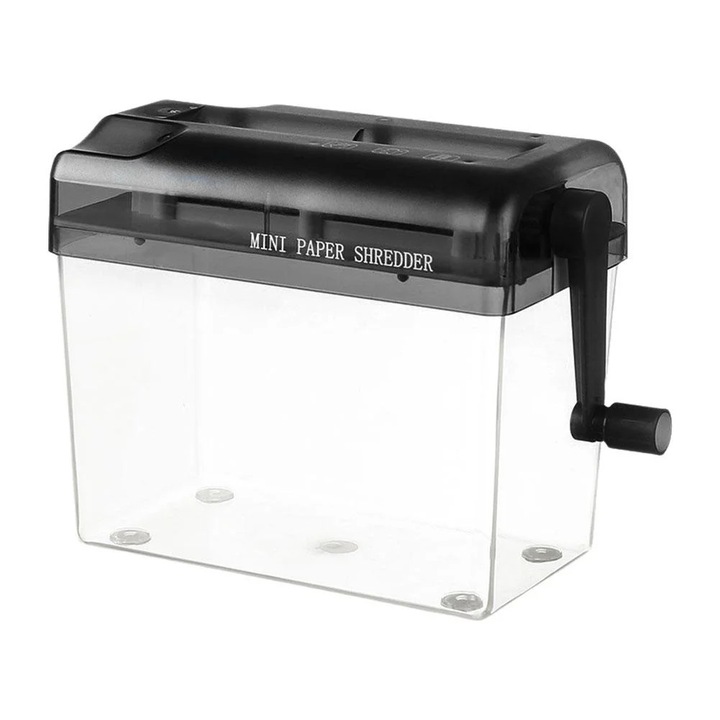 Distrugator documente manual YANYXR compact negru albastru rosu 17x15x9.5cm