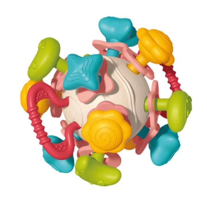 Jucarie dentitie YANYXR minge silicon 11cm multicolor