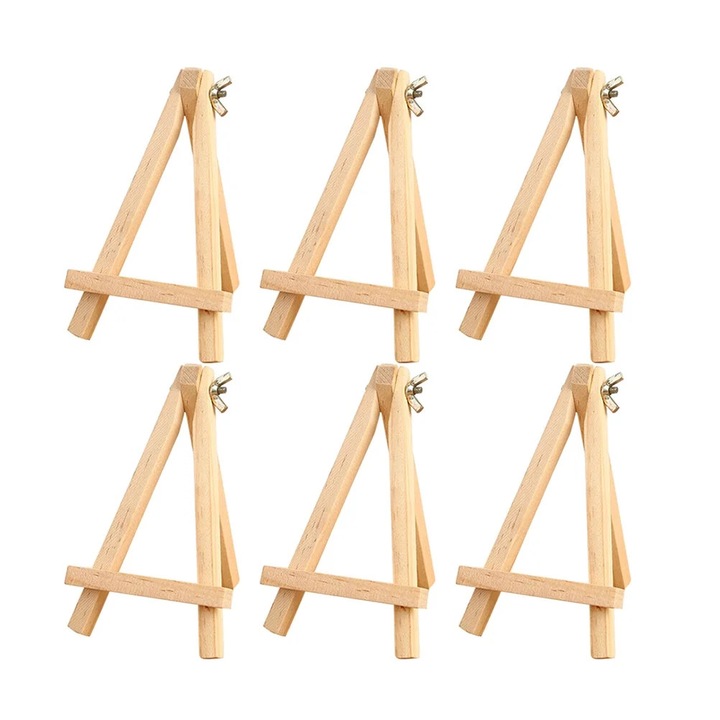 Set 6 sevalete lemn, triunghi, 15x9x1cm, natural, pentru birou