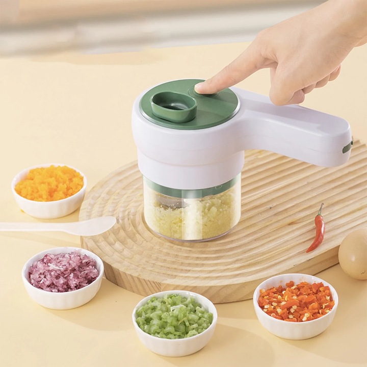 Tocator multifunctional de legume si usturoi wireless multicolor