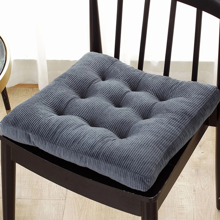 Сива декоративна възглавница, 40x40 см, с пълнеж от пяна, за кухненски и градински столове, комплект от 1