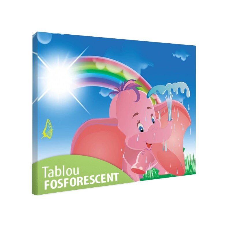 Tablou fosforescent Elefantel 60x90 cm