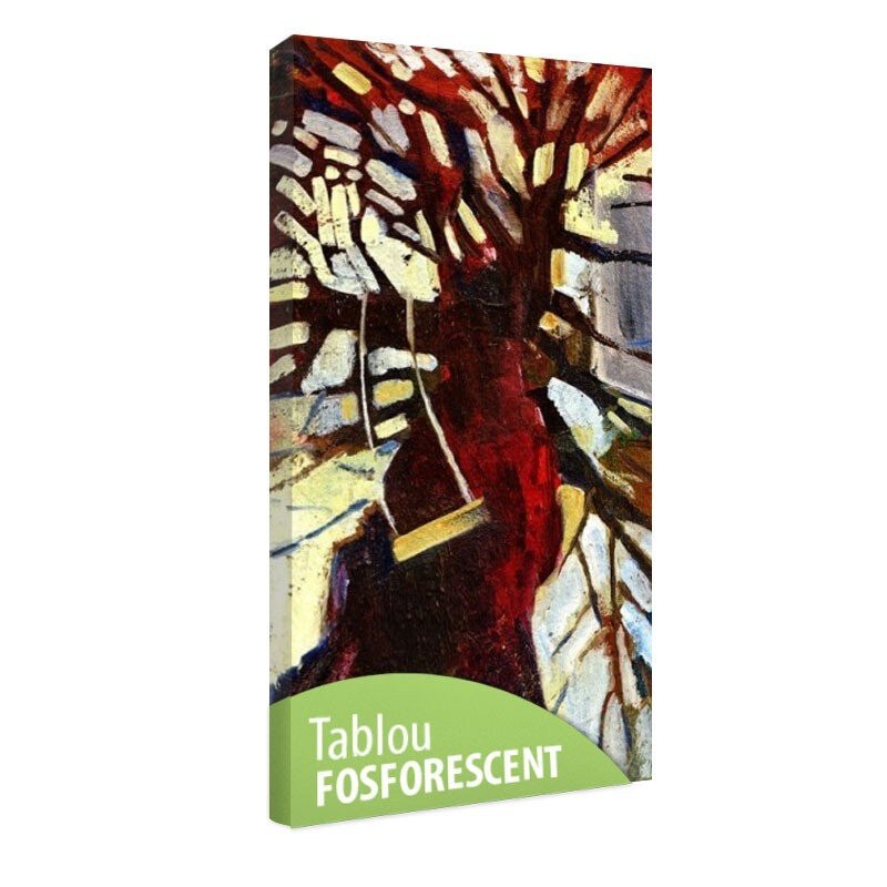 Tablou fosforescent Copac vopsit in ulei, 80x40 cm