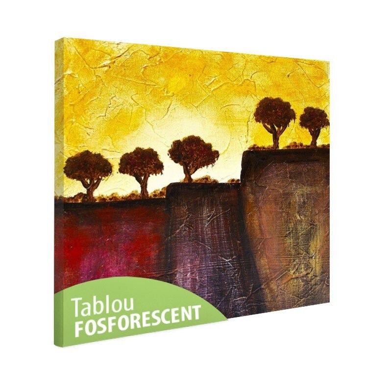 Tablou fosforescent Copaci in Toscana, 40x40 cm