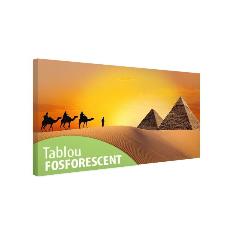 Tablou fosforescent Excursie la piramide, 120x60 cm