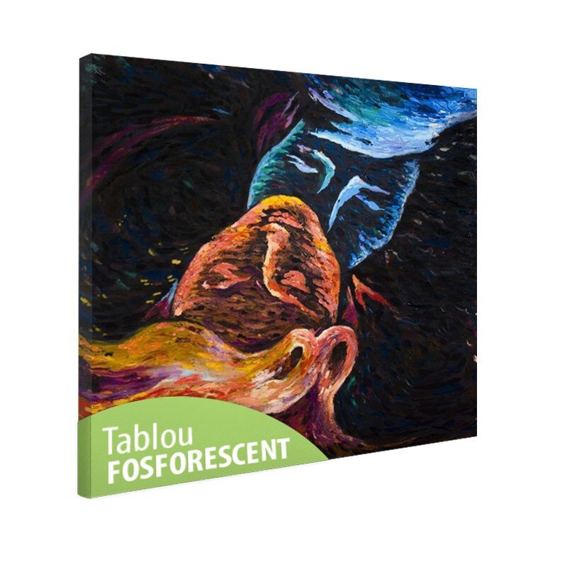 Tablou fosforescent Sarut, 50x50 cm