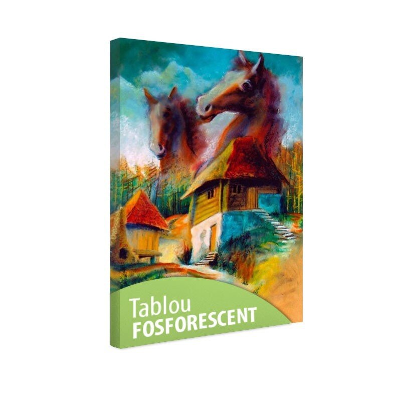 Tablou fosforescent Peisaj rural, 120x80 cm