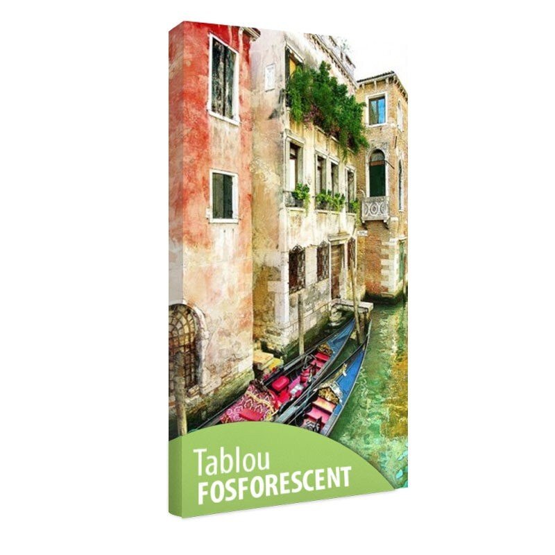 Tablou fosforescent Case venetiene, 120x60 cm