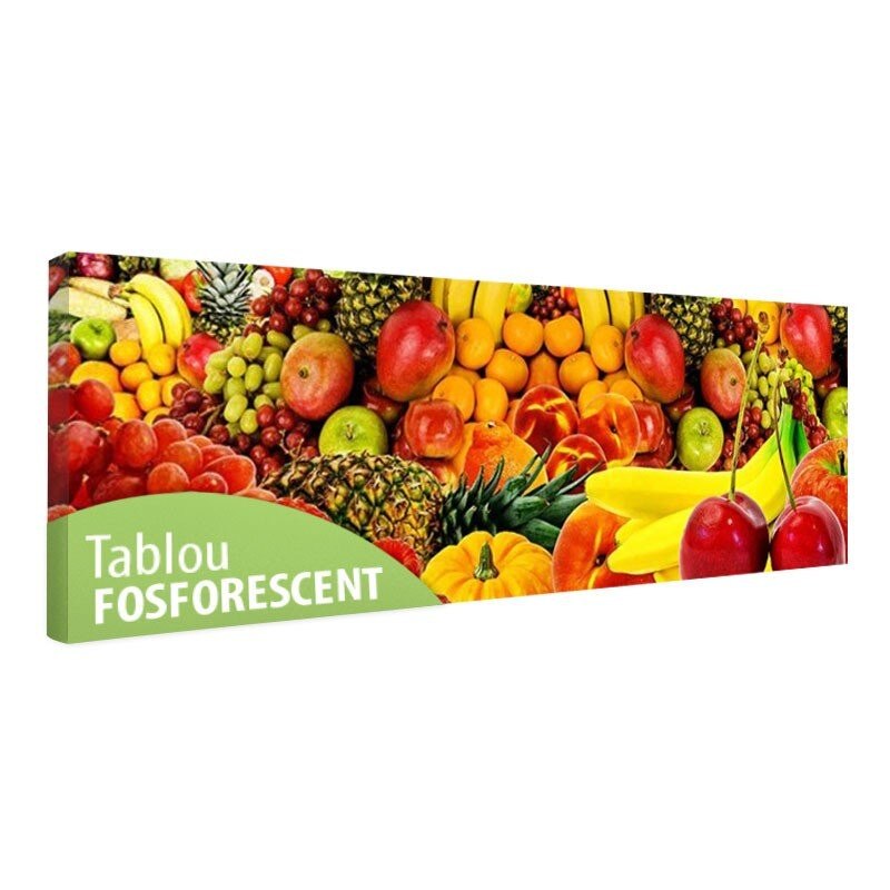 Tablou fosforescent Mix de fructe, 90x52 cm