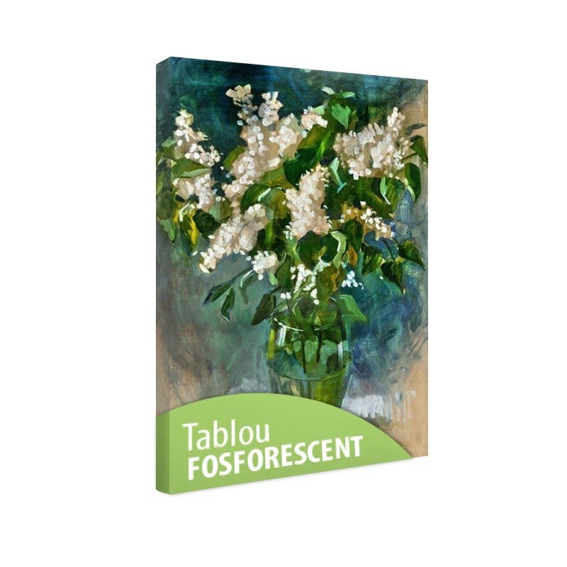Tablou fosforescent Liliac alb 80x120cm