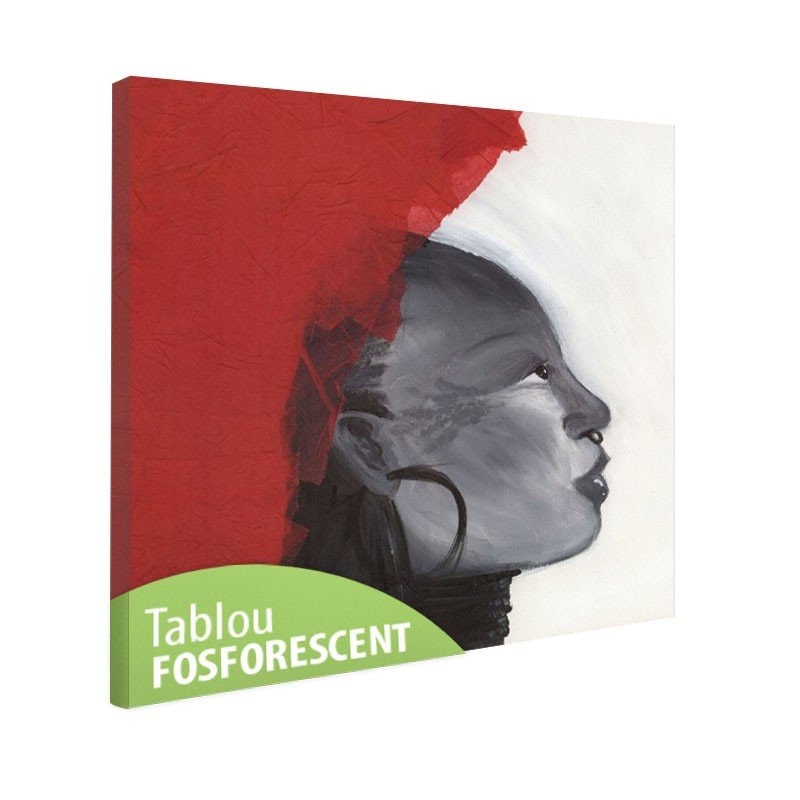 Tablou fosforescent Profil de femeie africana 40x40cm