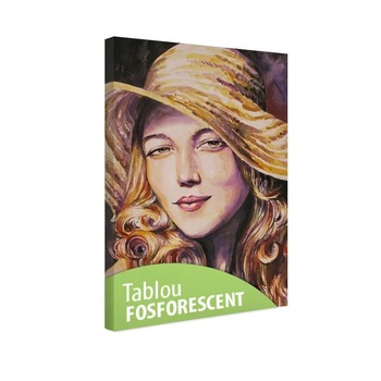 Tablou fosforescent Femeia cu palarie 80x120cm Tablou fosforescent Femeia cu palarie 80x120cm
