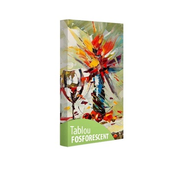 Tablou fosforescent Pahar si vaza 120x52 cm Tablou fosforescent Pahar si vaza 120x52 cm