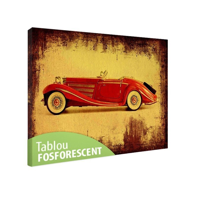 Tablou fosforescent Cabrio rosu 120x80 cm