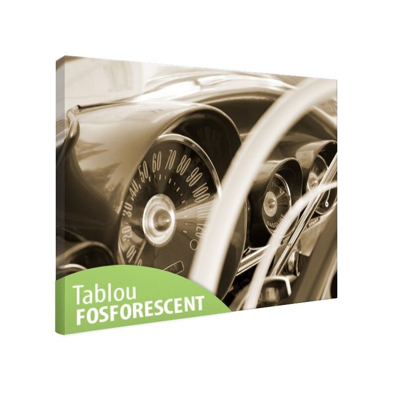 Tablou fosforescent Bord masina retro 120x80 cm