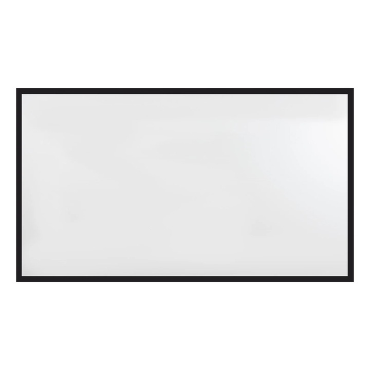 Ecran proiector, Ecran de proiectie cu cadru din aluminiu, 250 cm, 16:9, 160° unghi de vizionare, Montaj tavan/perete/suspendat, Alb