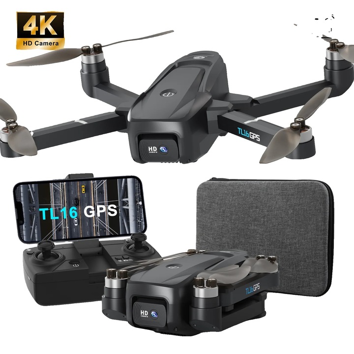 Dronă pliabilă cu cameră 4K HD, zoom 50x, GPS, TL16GPS, 150g