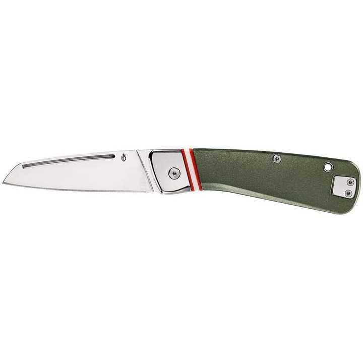 Cutit Gerber inox, 7,4cm, verde, pliabil
