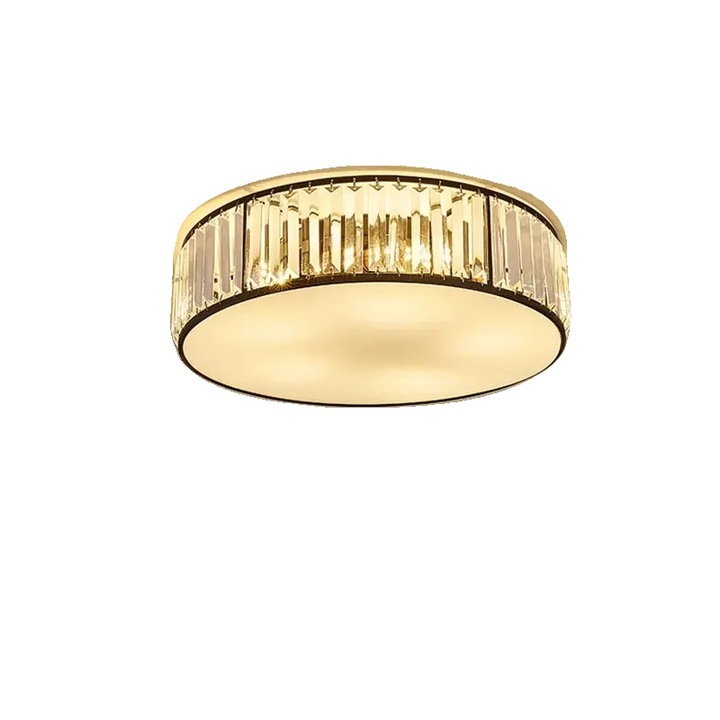 Plafoniera LED, 30cm, metal si sticla, 3 culori, neagra