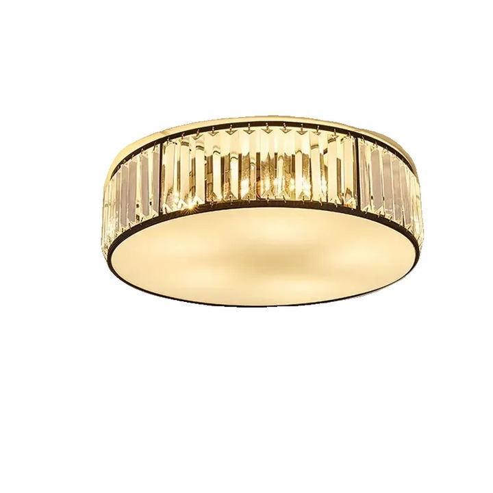 Plafoniera LED, 40cm, metal si sticla, 3 culori, neagra