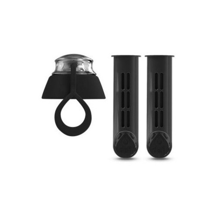Set 2 filtre pentru sticle Dafi, negru, 150L, cu capac