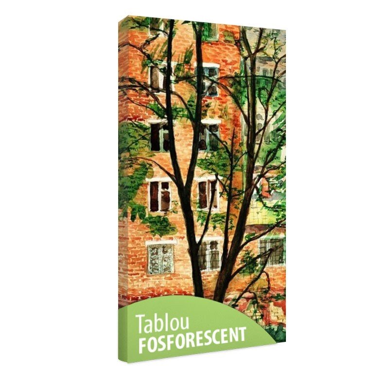 Tablou fosforescent Casa din spatele copacului 120x52 cm