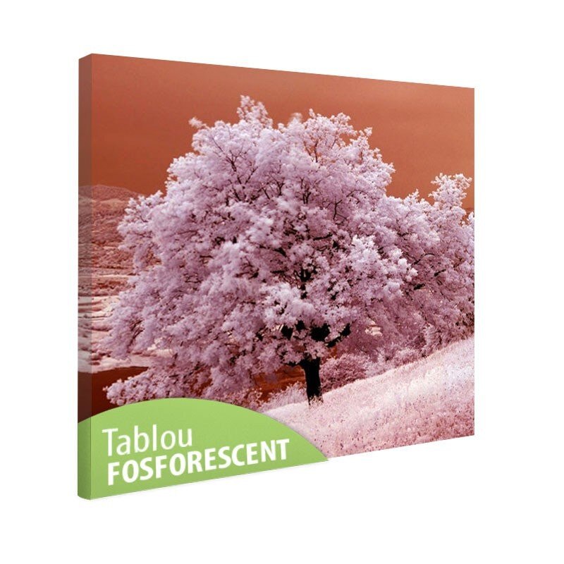 Tablou fosforescent Copac iarna 40x40 cm