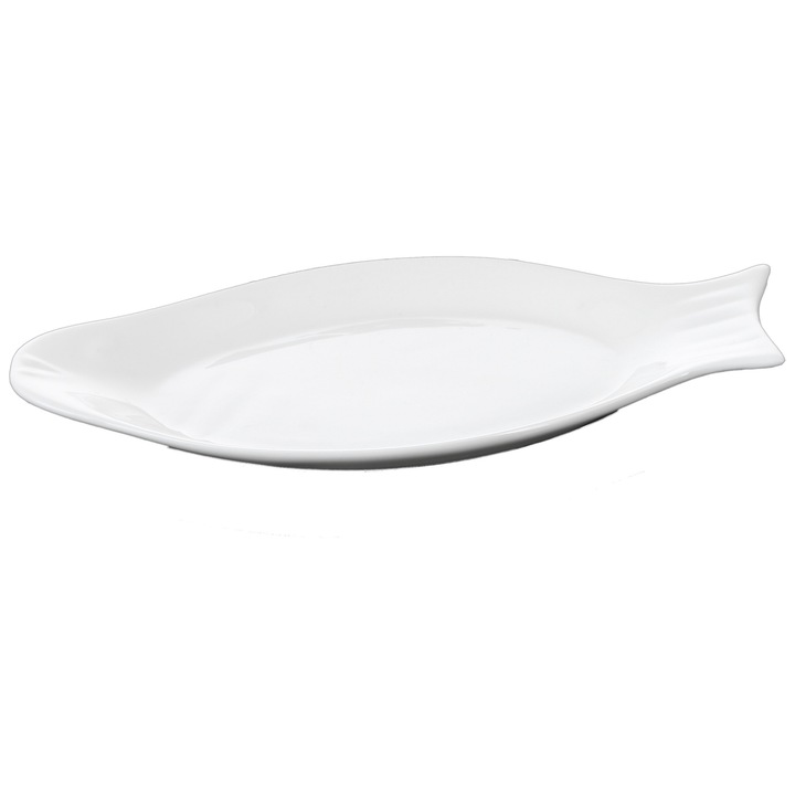 Platou de servire peste Portelan, Alb, 46 cm, farfurie pentru gustari, WILMAX