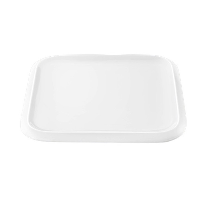 Farfurie portelan, patrat, Alb, 25.5x25.5 cm, pentru cina, fel principal, WILMAX Teona