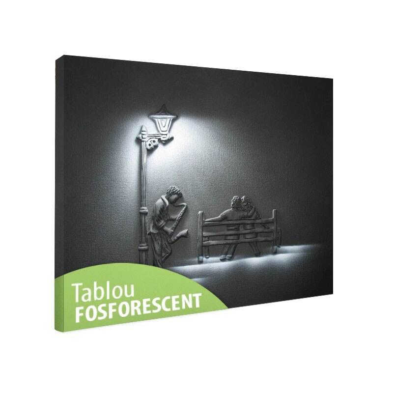 Tablou fosforescent Saxofonist 60x90 cm