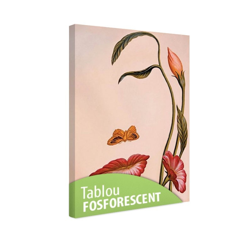 Tablou fosforescent Fata din flori 52x90cm