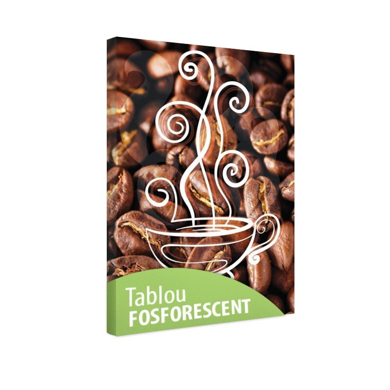 Tablou fosforescent Ceasca de cafea, 90x52 cm