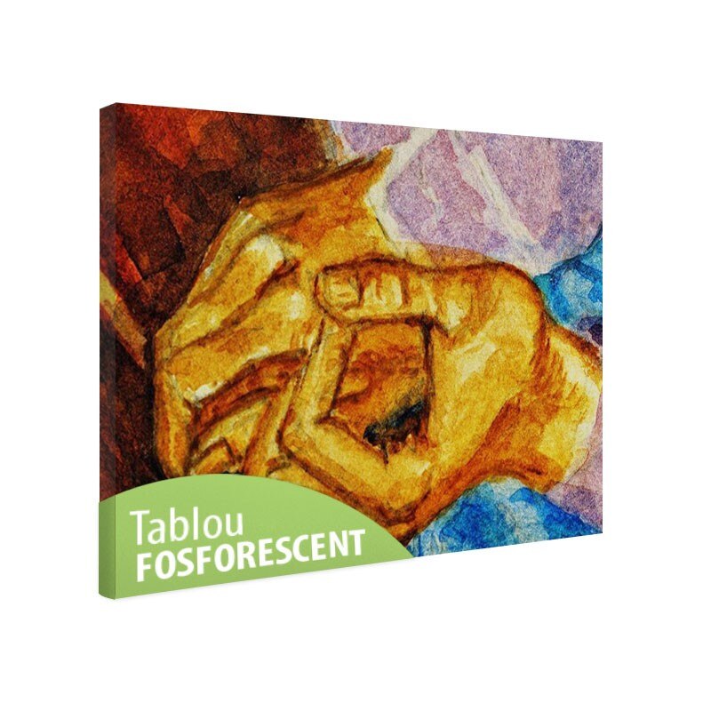 Tablou fosforescent Maini de barbat 52x90cm