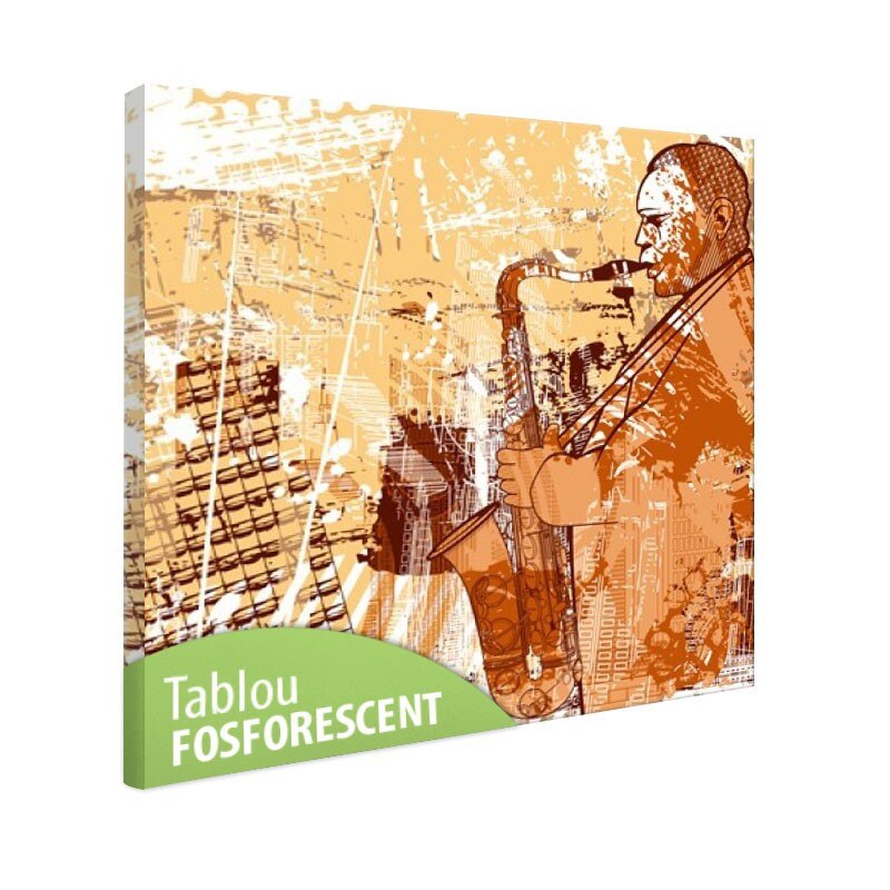 Tablou fosforescent Jazz grunge 30x30 cm