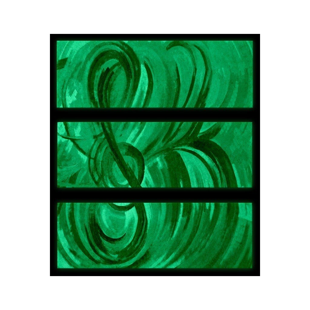 Set tablou fosforescent albastru muzical 60x20 cm