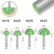 Freza cu cap rotund din otel tungsten, 6mm, 16-32mm, set de unelte pentru masini de taiat si gravat, verde+argintiu