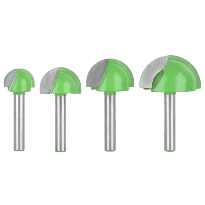 Freza cu cap rotund din otel tungsten, 6mm, 16-32mm, set de unelte pentru masini de taiat si gravat, verde+argintiu