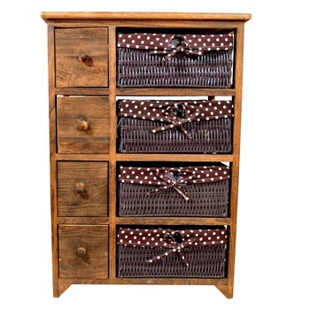 Comoda lemn Accent 110257-2, 8 compartimente de depozitare, Maro, 50/30/74cm Comoda lemn Accent 110257-2, 8 compartimente de depozitare, Maro, 50/30/74cm