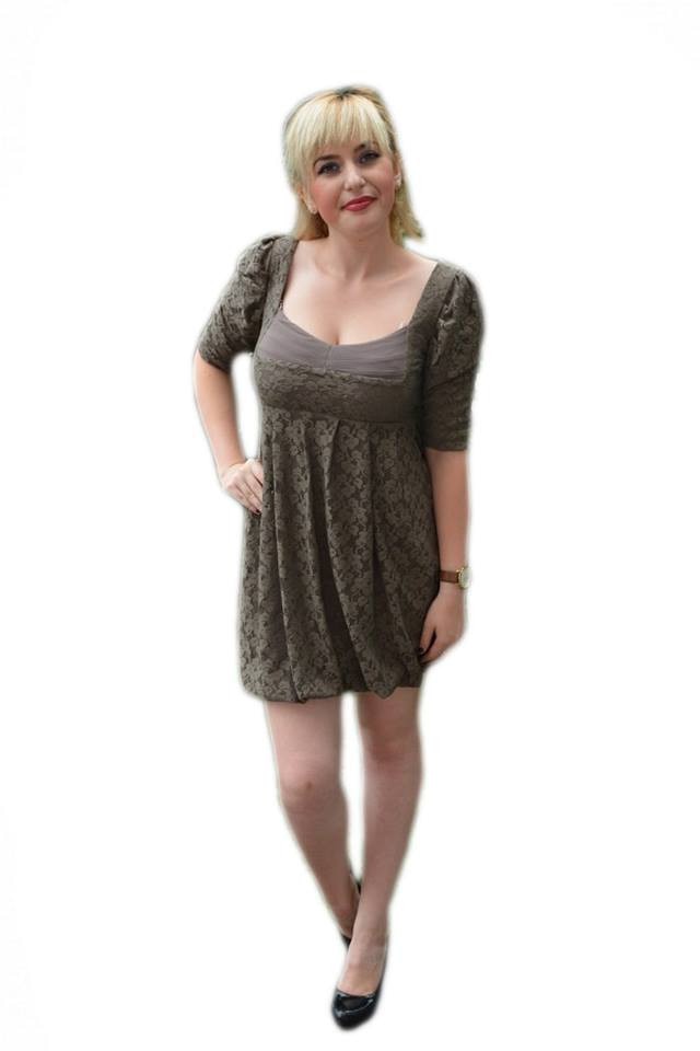 Rochie feminina, din dantela in tendinte,D&J Exclusive, Kaki